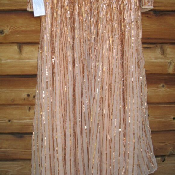 Mac Duggal 5509 SEQUINED WRAP OVER 3/4 SLEEVE GOWN - Picture 13 of 16